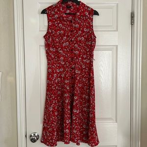 Vintage floral red dress